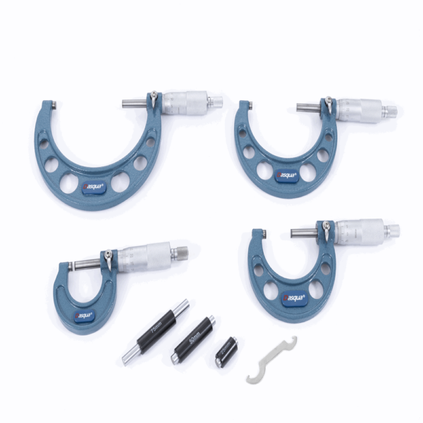 SET MICROMETRO EXTERIOR 4 PCS 0-100MMX0,01MM DASQUA - Imagen 4