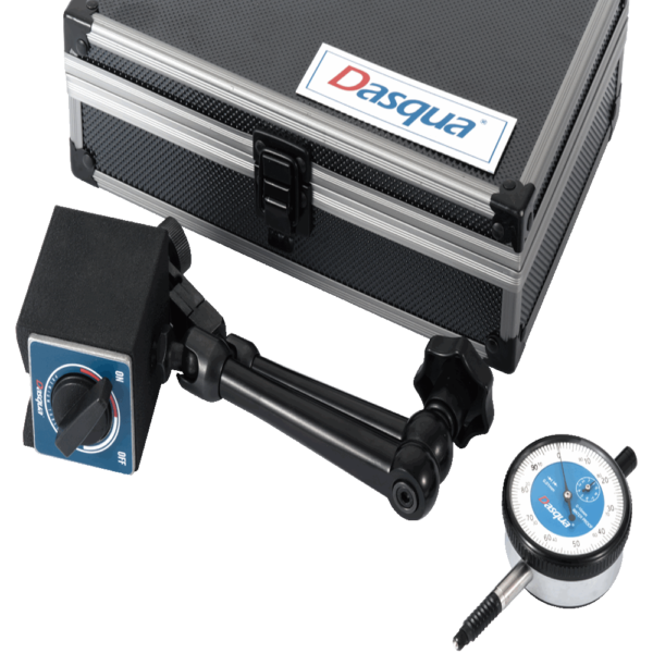 SET RELOJ COMPARADOR 0-10MMX0,01MM IP54 + BASE MAGNETICA ARTICULADA 80KG DASQUA - Imagen 4