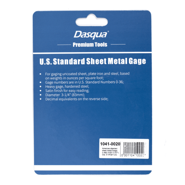 GALGA DE ALAMBRE ESTANDAR AMERICANO DASQUA 0-36(0.325"-0.005”)Dia. 3-1/4"(83mm) - Imagen 2