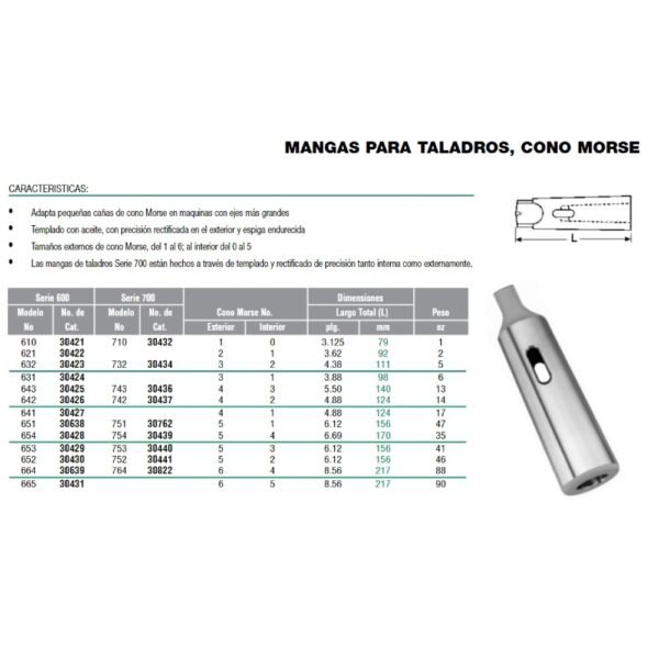 REDUCTOR CONO MORSE MTA7-5 (MS7-5) - Imagen 2